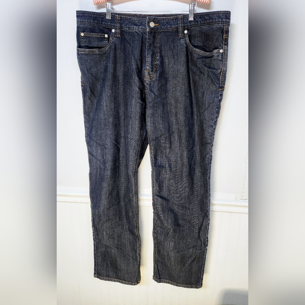 PrAna Performance Stretch Jeans Mens 40x32 Slim Fit Straight Blue Dark Wash
